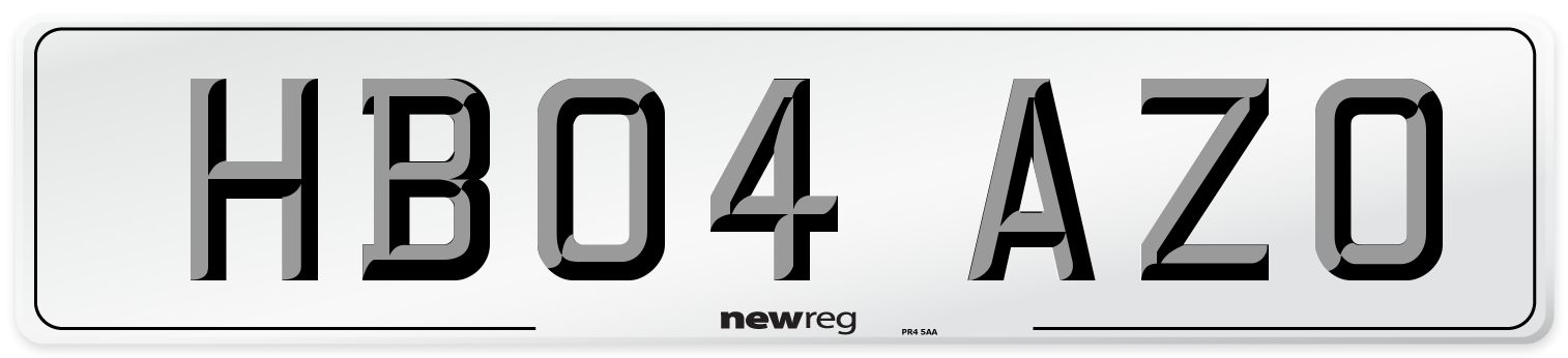 HB04 AZO Number Plate from New Reg